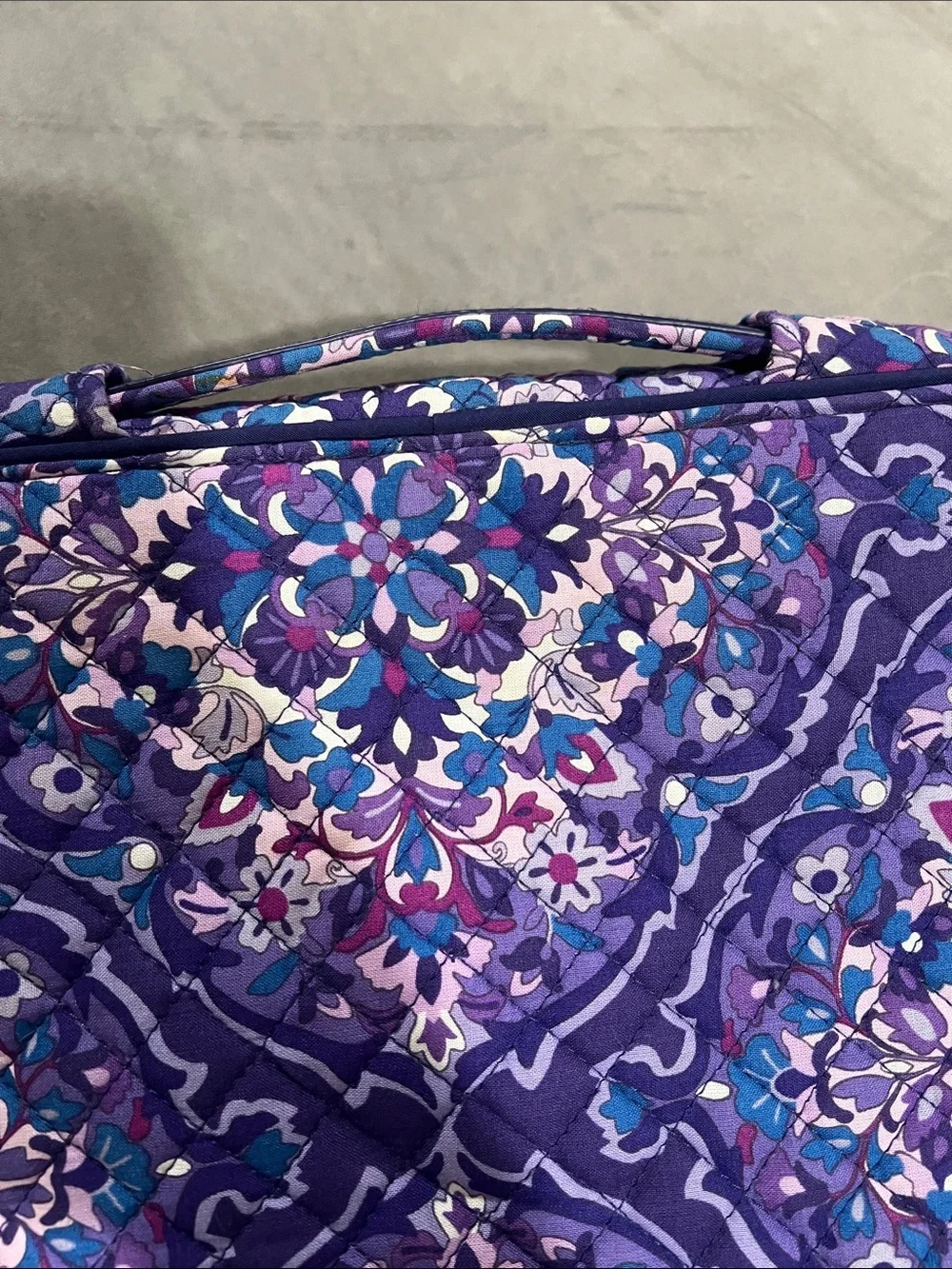 Vera Bradley Purple Floral Quilted tablet Sleeve with Blue Accents
